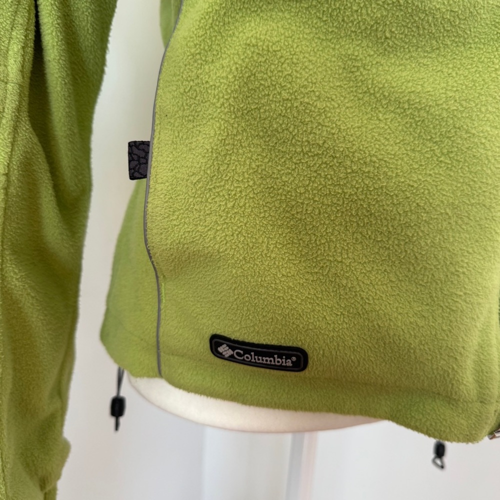 Columbia REVERSIBLE Fleece Nylon Outdoor Jacket Full Zip‎ Green/Grey Size Medium - Picture 3 of 11